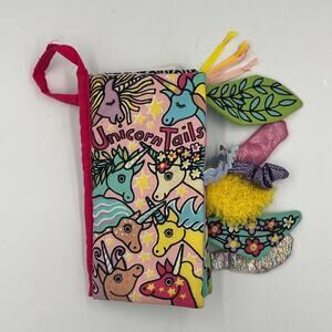 Jellycat Plush Cloth Book Unicorn Tails Soft Sensory Crinkle Tags Anne Wilkinson